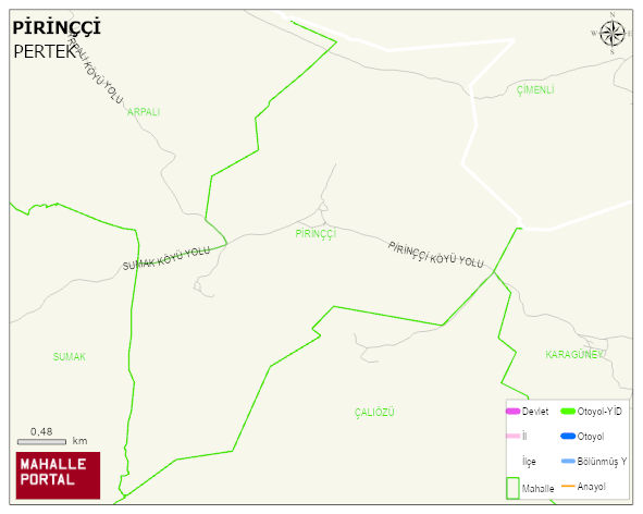 PİRİNÇÇİ Köyü Haritası | Detaylı Köy ve Mahalle Görünümü