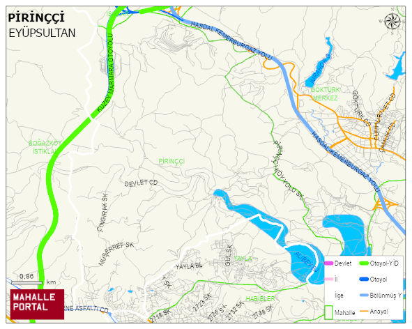 PİRİNÇÇİ Mahallesi Haritası | Yükselti ve Doğa Özellikleri