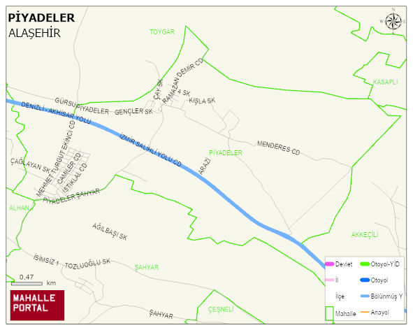PİYADELER Mahallesi Haritası | Mahalle Sokak Haritası