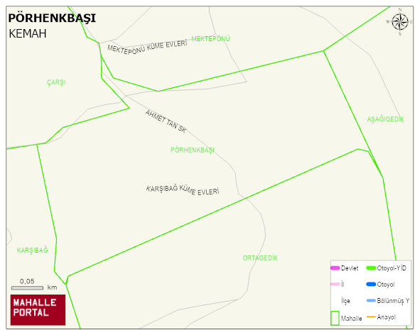 PÖRHENKBAŞI Mahallesi Haritası | Mahalle ve Köy Sınırı