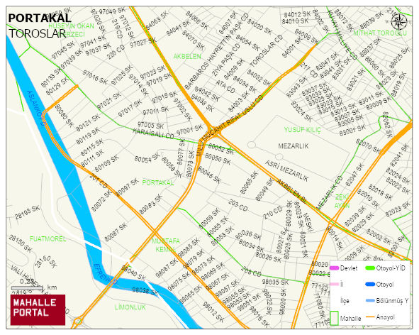 PORTAKAL Mahallesi Haritası | Mahalle ve Köy Sınırı