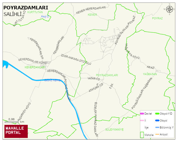 POYRAZDAMLARI Mahallesi Haritası | Dağlar, Ovalar ve Akarsu Bilgileri