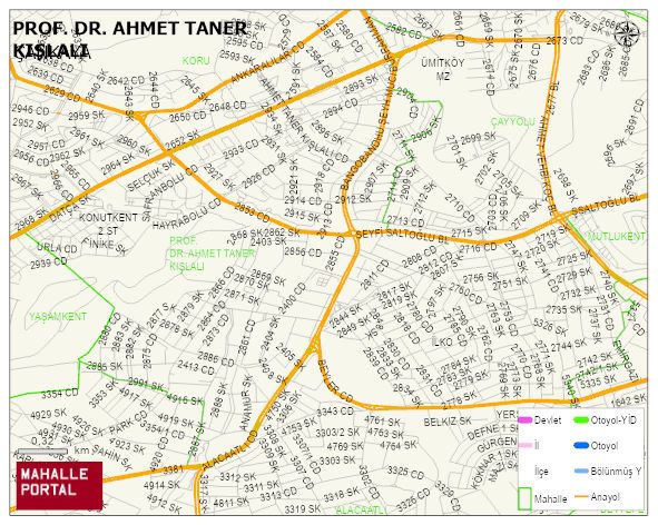 PROF. DR. AHMET TANER KIŞLALI Mahallesi Haritası | Güncel Mahalle ve Köy Haritası