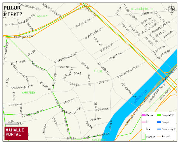 PULUR Mahallesi Haritası | Güncel Mahalle ve Köy Haritası