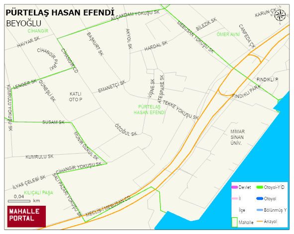PÜRTELAŞ HASAN EFENDİ Mahallesi Haritası | Sayısal Bölge Görünümü