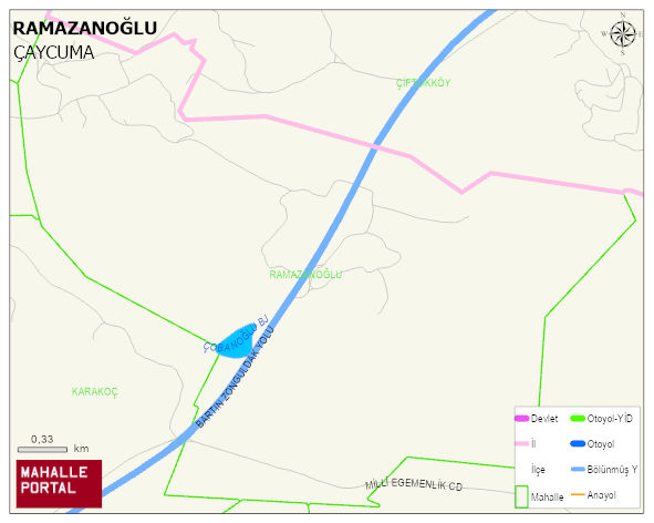 RAMAZANOĞLU Köyü Haritası | Sayısal Bölge Görünümü