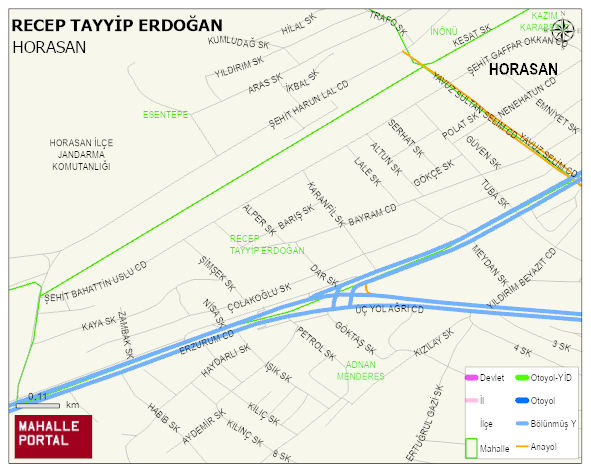 RECEP TAYYİP ERDOĞAN Mahallesi Haritası | Coğrafi Yapı ve Detaylı Haritası