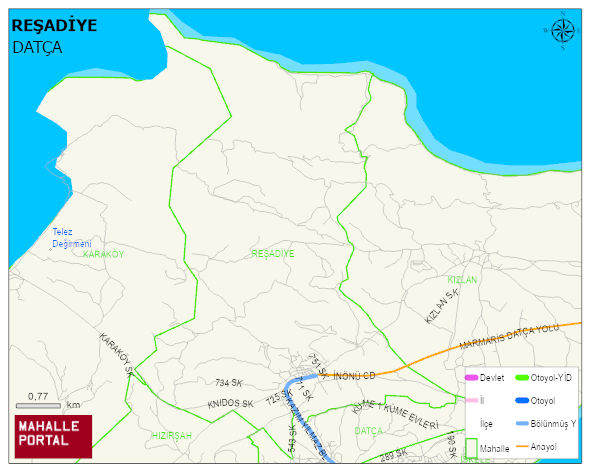 REŞADİYE Mahallesi Haritası | Mahalle ve Köy Sınırı