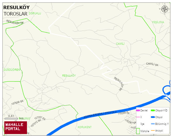 RESULKÖY Mahallesi Haritası | Yükselti ve Doğa Özellikleri