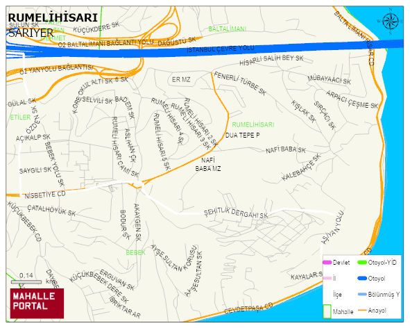 RUMELİHİSARI Mahallesi Haritası | Güncel Mahalle ve Köy Haritası