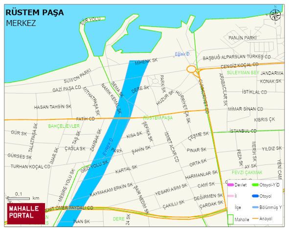 RÜSTEM PAŞA Mahallesi Haritası | İnteraktif Köy ve Mahalle Sınırları