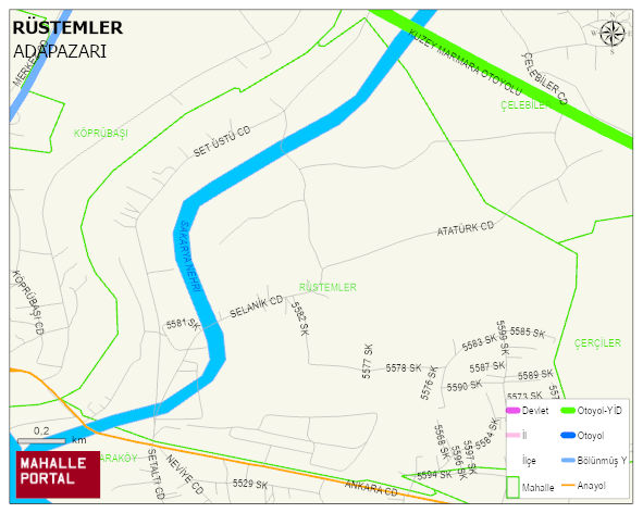 RÜSTEMLER Mahallesi Haritası | Mahalle ve Köy Sınırı