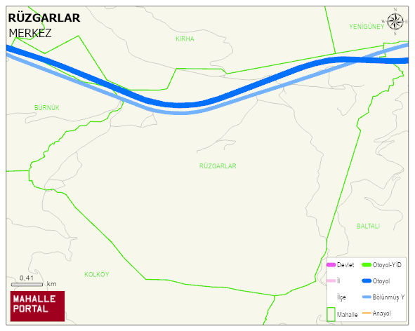 RÜZGARLAR Köyü Haritası | İnteraktif Köy ve Mahalle Sınırları