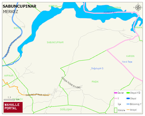 SABUNCUPINAR Köyü Haritası | Mahalle ve Köy Sınırı