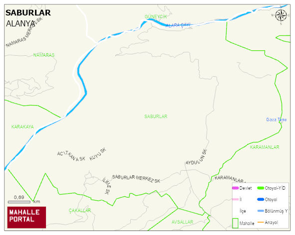 SABURLAR Mahallesi Haritası | Coğrafi Yapı ve Detaylı Haritası