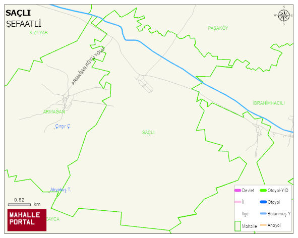 SAÇLI Köyü Haritası | İnteraktif Köy ve Mahalle Sınırları
