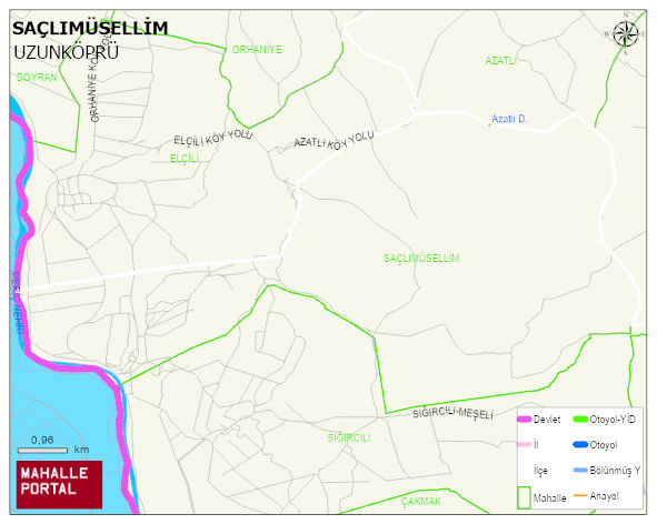 SAÇLIMÜSELLİM Köyü Haritası | Detaylı Köy ve Mahalle Görünümü
