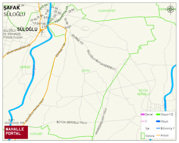 ŞAFAK Mahallesi Haritası | Yükselti ve Doğa Özellikleri