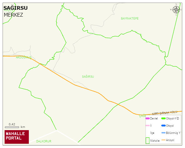 SAĞIRSU Köyü Haritası | Sayısal Bölge Görünümü