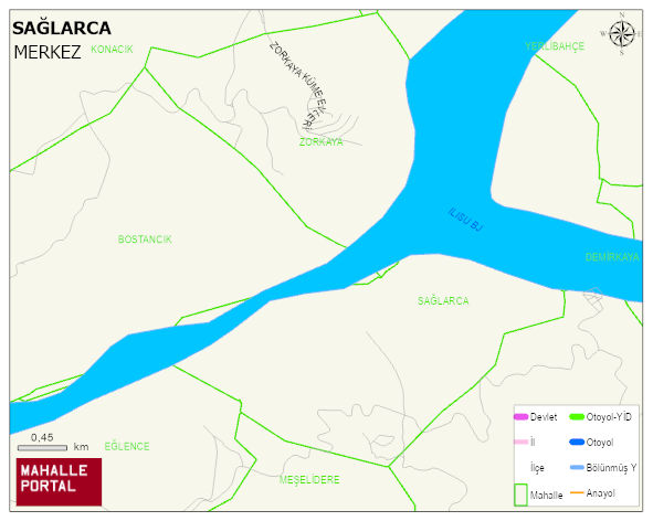 SAĞLARCA Köyü Haritası | Sayısal Bölge Görünümü
