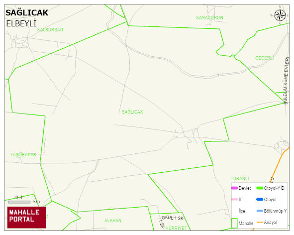 SAĞLICAK Köyü Haritası | Mahalle ve Köy Sınırı