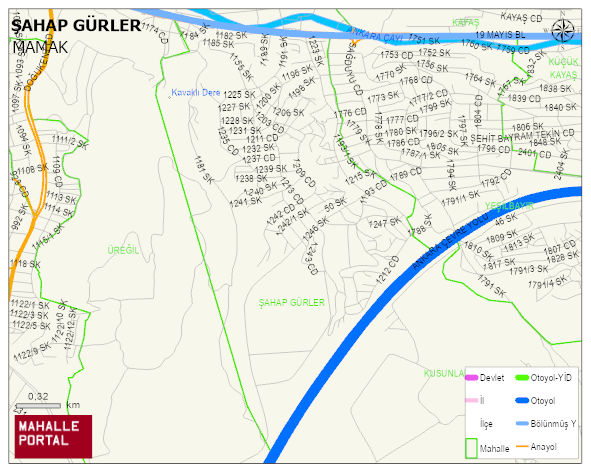 ŞAHAP GÜRLER Mahallesi Haritası | Detaylı Köy ve Mahalle Görünümü