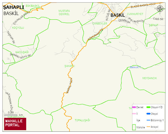 ŞAHAPLI Köyü Haritası | Yükselti ve Doğa Özellikleri