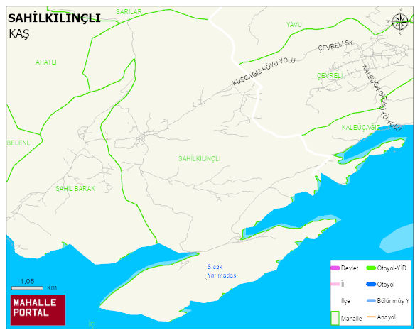 SAHİLKILINÇLI Mahallesi Haritası | Mahalle ve Köy Sınırı