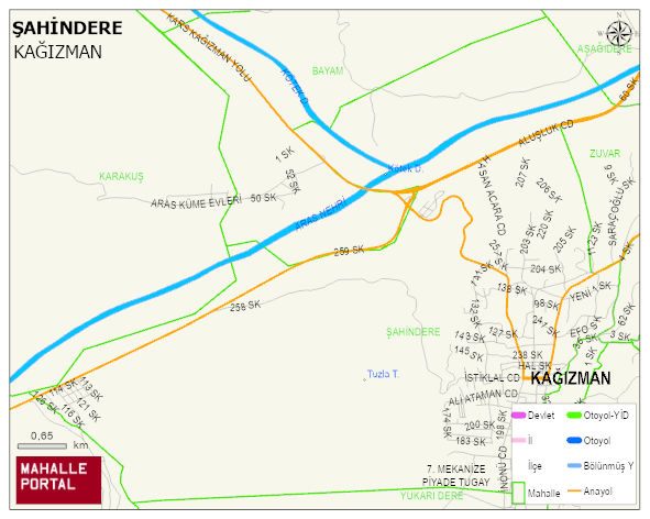 ŞAHİNDERE Mahallesi Haritası | İnteraktif Köy ve Mahalle Sınırları