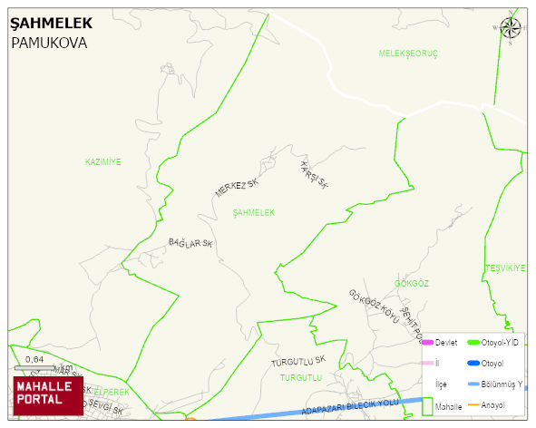 ŞAHMELEK Mahallesi Haritası | Mahalle ve Köy Sınırı