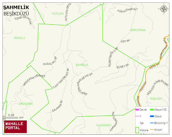 ŞAHMELİK Mahallesi Haritası | Coğrafi Yapı ve Detaylı Haritası