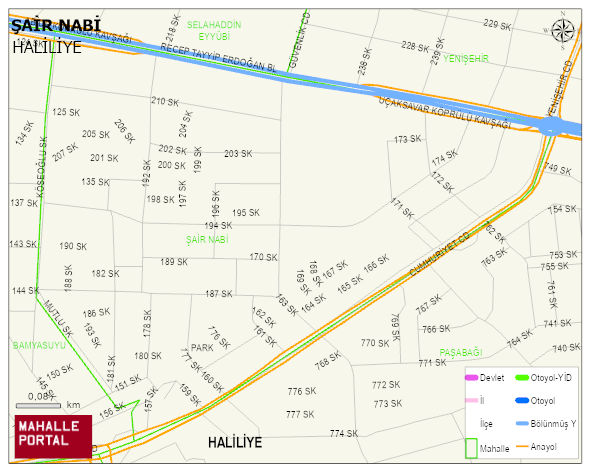 ŞAİR NABİ Mahallesi Haritası | Mahalle ve Köy Sınırı
