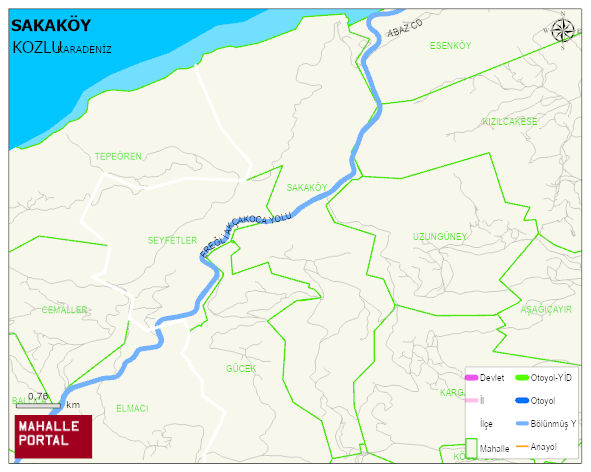 SAKAKÖY Köyü Haritası | İnteraktif Köy ve Mahalle Sınırları