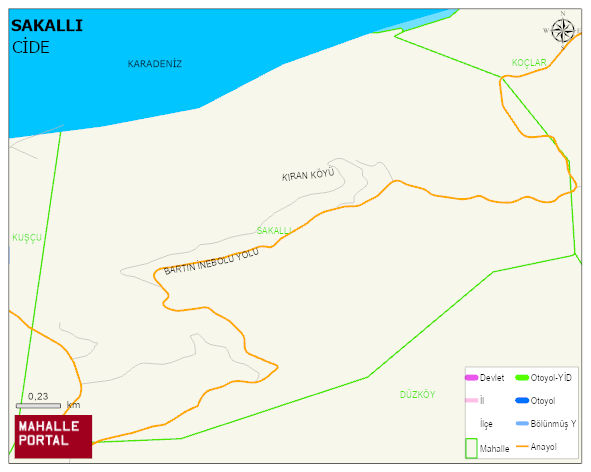 SAKALLI Köyü Haritası | İnteraktif Köy ve Mahalle Sınırları