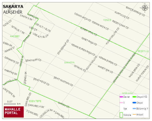 SAKARYA Mahallesi Haritası | Detaylı Köy ve Mahalle Görünümü