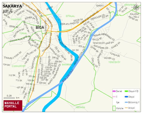 SAKARYA Mahallesi Haritası | Mahalle ve Köy Sınırı