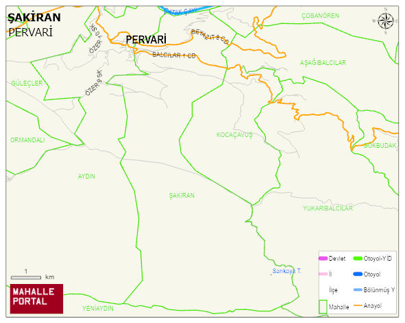 ŞAKİRAN Mahallesi Haritası | Yükselti ve Doğa Özellikleri