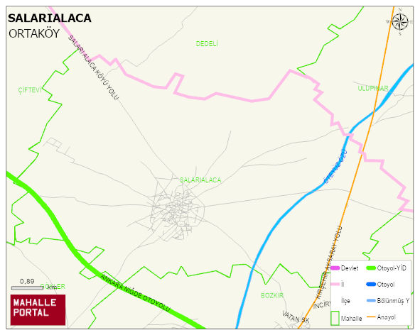 SALARIALACA Köyü Haritası | İnteraktif Köy ve Mahalle Sınırları