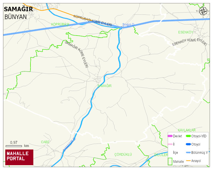 SAMAĞIR Mahallesi Haritası | Yükselti ve Doğa Özellikleri