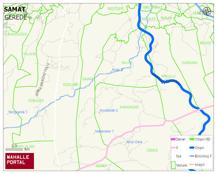 SAMAT Köyü Haritası | Coğrafi Yapı ve Detaylı Haritası