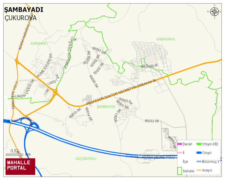 ŞAMBAYADI Mahallesi Haritası | Coğrafi Yapı ve Detaylı Haritası