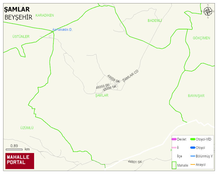 ŞAMLAR Mahallesi Haritası | Mahalle Sokak Haritası