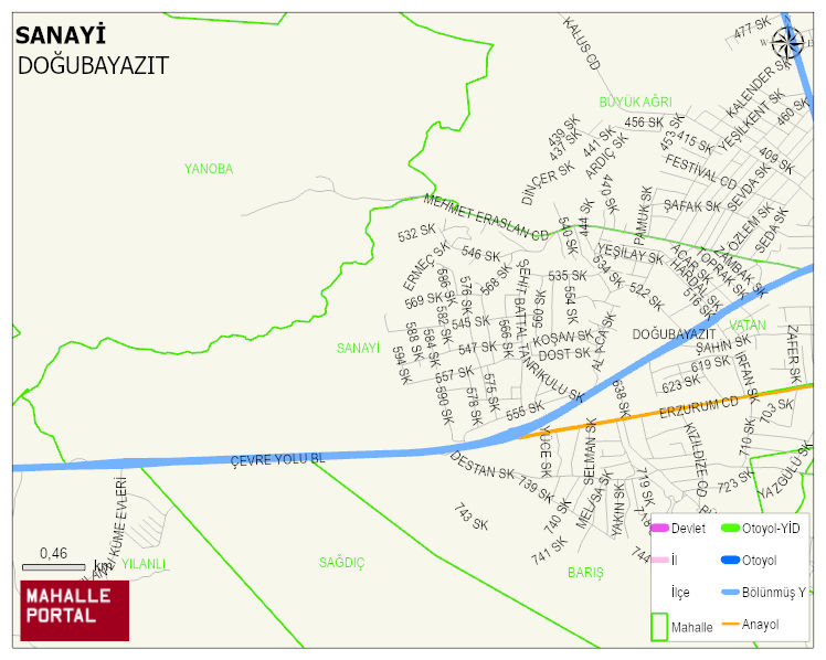 SANAYİ Mahallesi Haritası | Mahalle ve Köy Sınırı