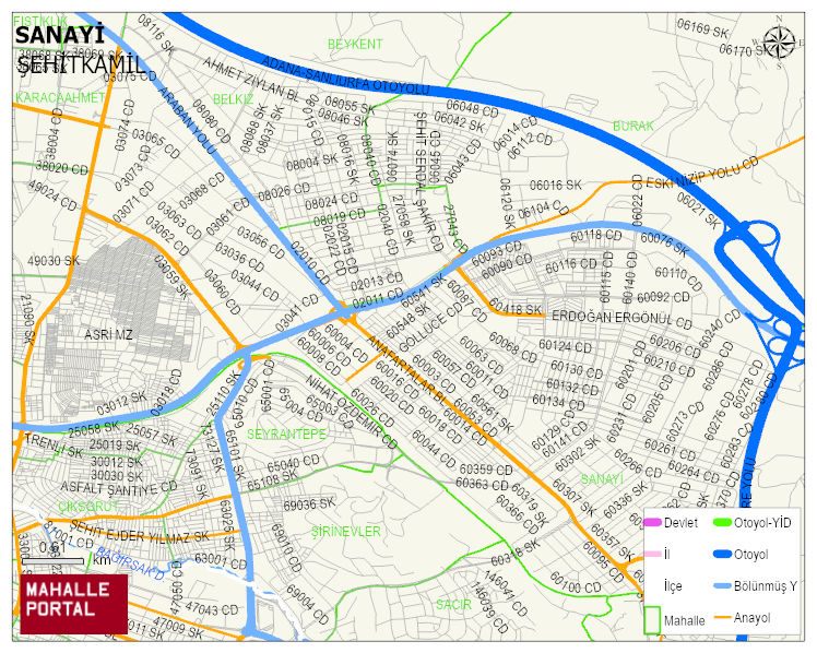 SANAYİ Mahallesi Haritası | İnteraktif Köy ve Mahalle Sınırları