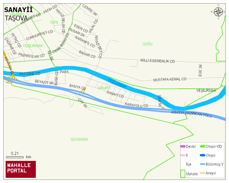 SANAYİİ Mahallesi Haritası | Coğrafi Yapı ve Detaylı Haritası