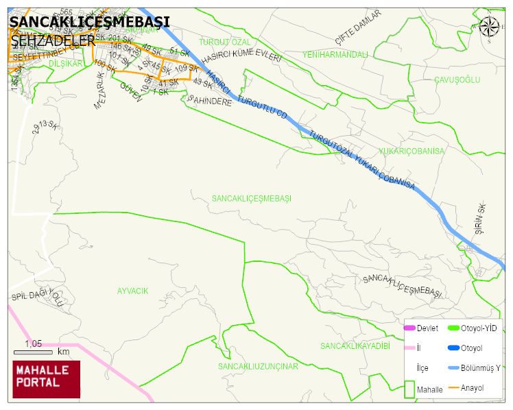SANCAKLIÇEŞMEBAŞI Mahallesi Haritası | Yükselti ve Doğa Özellikleri
