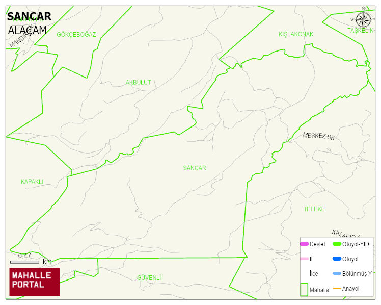 SANCAR Mahallesi Haritası | İnteraktif Köy ve Mahalle Sınırları