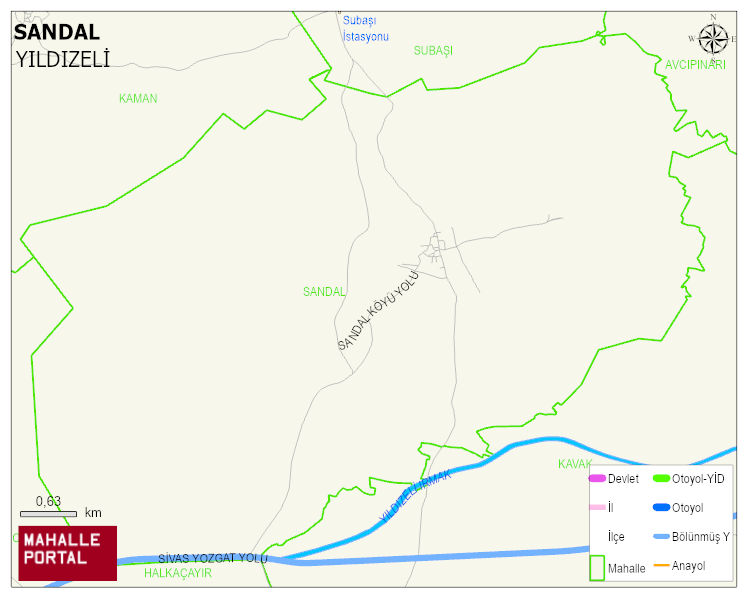 SANDAL Köyü Haritası | Uydu Görüntüsü ve Harita Detayları
