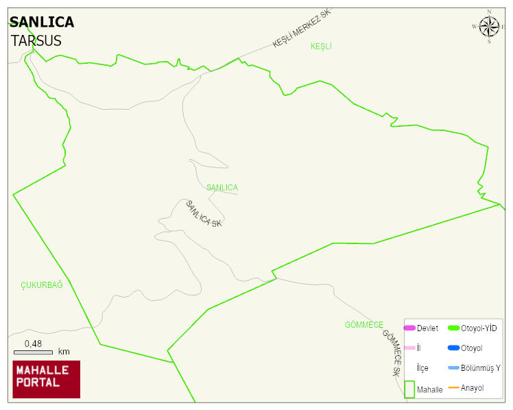 SANLICA Mahallesi Haritası | Sayısal Bölge Görünümü