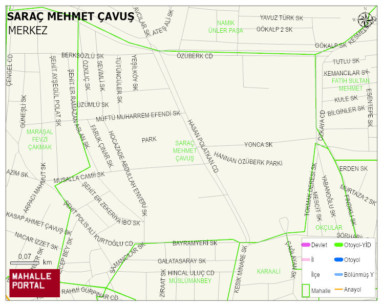 SARAÇ MEHMET ÇAVUŞ Mahallesi Haritası | İnteraktif Köy ve Mahalle Sınırları